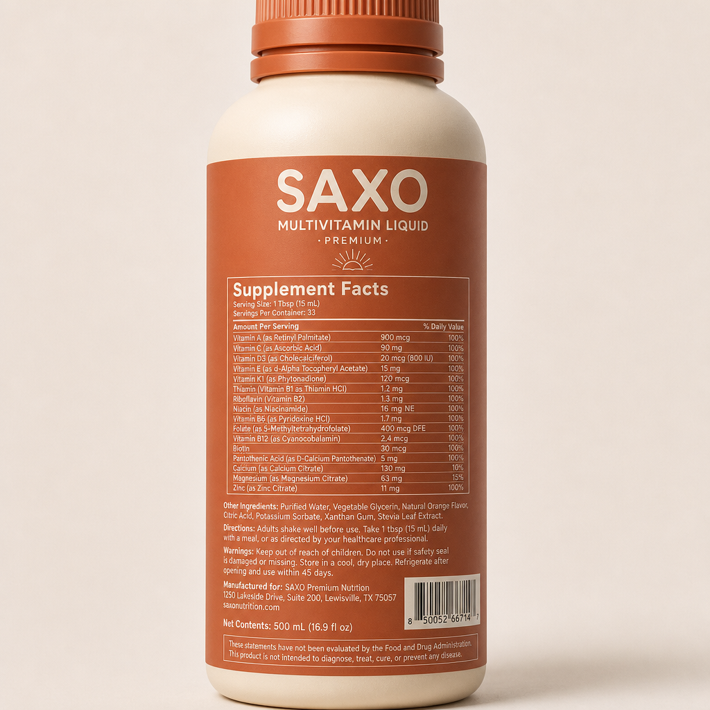 Multivitamin Liquid - Label detail view
