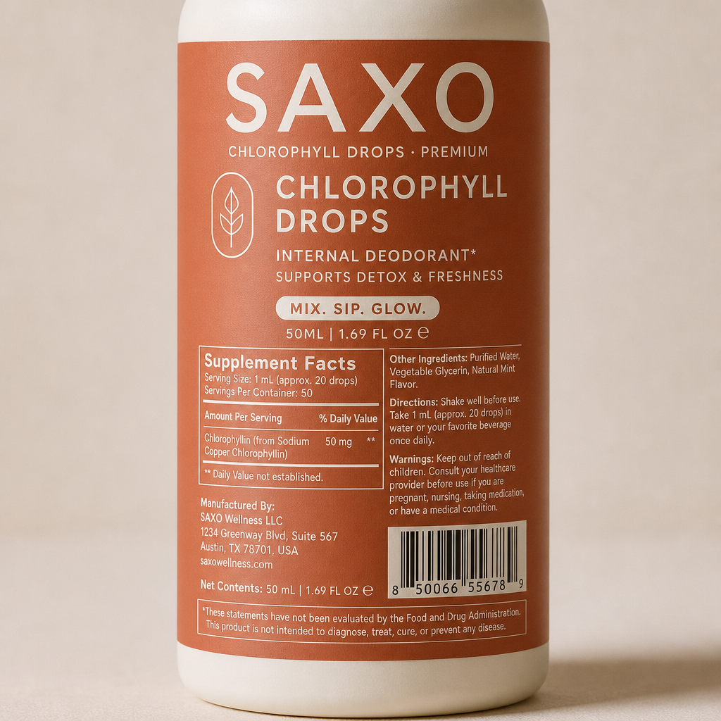 Chlorophyll Drops - Label detail view