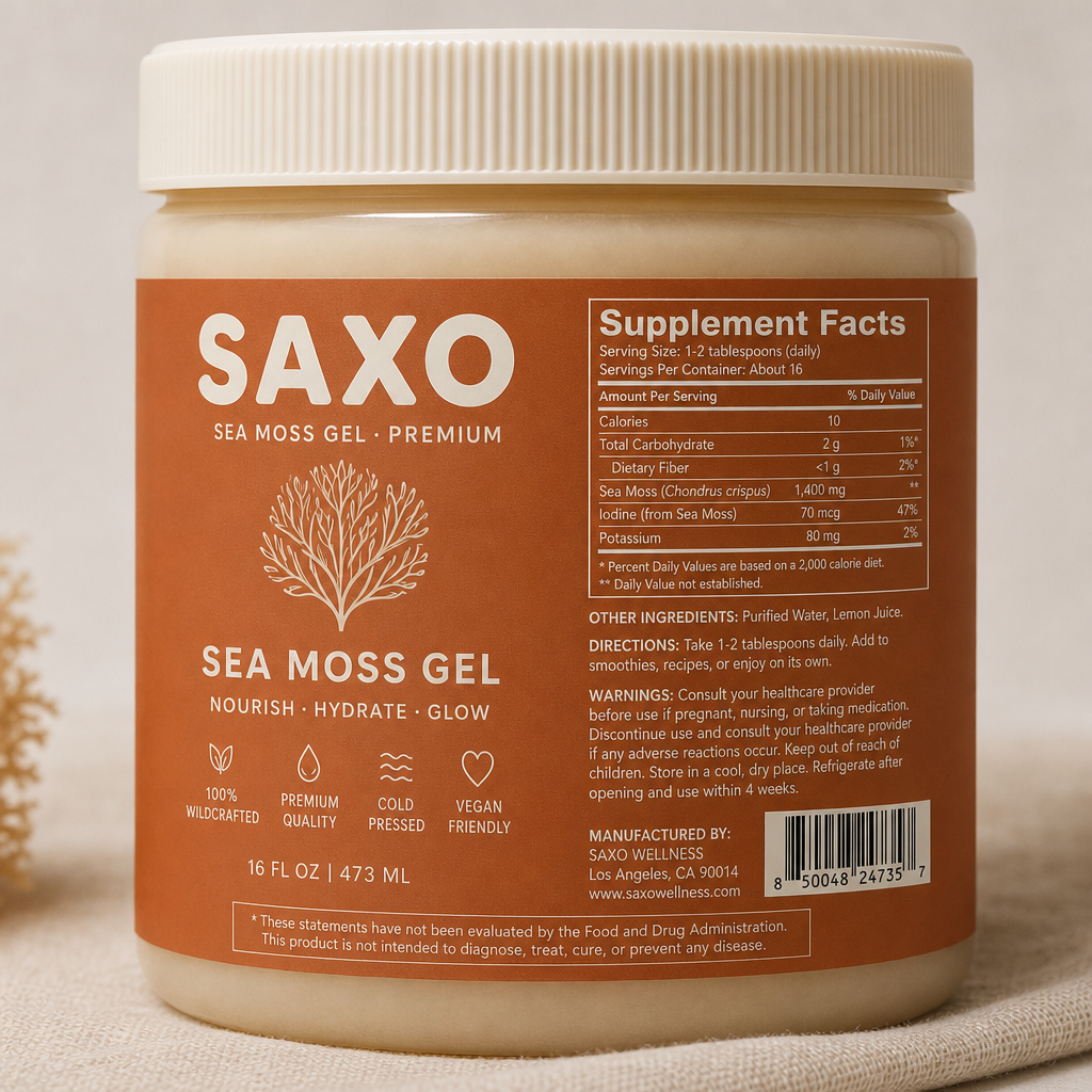 Sea Moss Gel - Label detail view